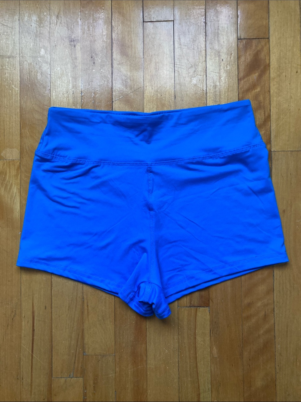 High-Waist Athletic Shorts in Bright Blue - Picture 5 of 9